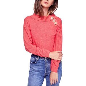Free People We The Free Don't Forget Me Top Slub Knit High Low Oversized Size XS